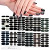 WOKOTO 12 Sheets 168 Pieces Black Nail Polish Stickers Full Nail Wraps for Women Nails Black Gradient Marble Design Gel Nail Strips Stick On Nail Polish Strips Full Nail Stickers Gel Nail Wraps