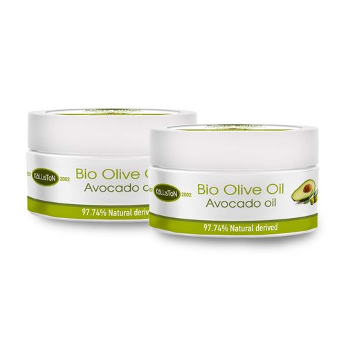 Kalliston, Organic Olive Oil Avocado Oil, Anti Aging, Body Butter, Dermatologically Tested, Made in Ancient Crete, Greece, 2.54 oz Each, Pack of 2