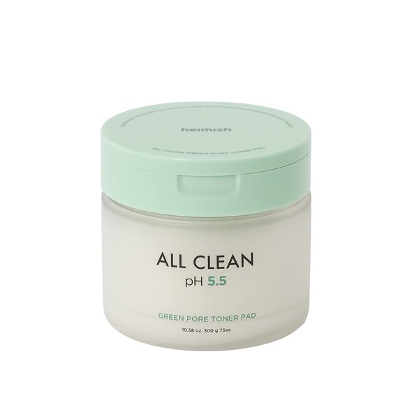 [heimish] All Clean Green Pore Toner Pad (75ea) | Pore Cleansing, Oil/Moisture Balancing Pads | Smoothing Toner Calming Skin Texture, Korean Skincare, Sebum Control, Kbeauty