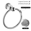 WINCASE Chrome Towel Ring, Bath Hand Towel Holder Crystal, Silver Towel Rack Wall Mounted