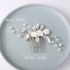 Easedaily Flower Bride Wedding Hair Comb Silver Crystal Bridal Hair Piece Rhinestone Hair Clip Hair Accessories for Women and Girls
