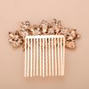 Teyglen Women's Dainty Silver Gold Rhinestones Hair Comb - Luxurious Hair Accessories with Shiny Red Blue Rhinestones, Bridal Side Hair Combs for Women Bride Girls (Gold, Red)