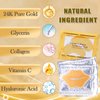 30 Pairs 24K Gold Eye Masks & Collagen Lip Masks, Crystal Collagen Eye Patches for Puffy Eyes, Dark Circles, Reducing Fine Lines, Cooling Collagen Skin Care Eye Masks for Men Women
