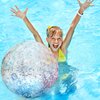 Hsei 3 Pcs Inflatable Beach Ball Glitter Beach Ball Christmas Swimming Pool Balls Floatable Confetti Ball Christmas Outdoor Decor for Beach Party Xmas Party Favor(Silver)