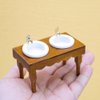 Yardwe Dollhouse Miniature Furniture 1:12 Scale Wash Basin Doll House Bathroom Sink Cabinet with Wood Hand Washing Sink for Dollhouse Kitchen Furniture Accessories