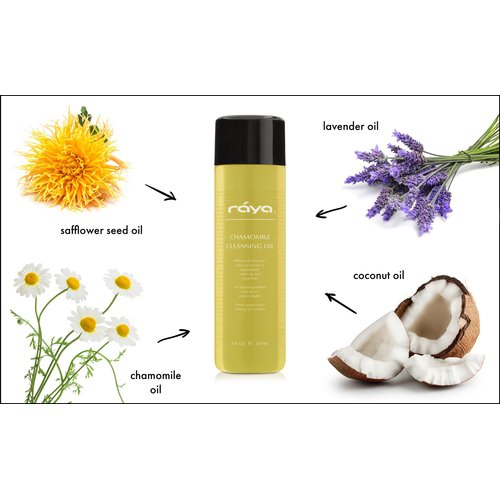 Raya Chamomile Facial Cleansing Oil (154) | Natural and Organic, Water-Soluble Oil Cleanser and Water-Proof Make-Up Remover For All Skin | Made With Chamomile and Lavender Oils