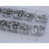 Over 2100 Pieces Crystal Clear Flat Back Glass Rhinestones Crystals For Nail Art Kit 6 Sizes (1.4mm - 4.8mm)