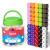 JoyCat 16mm 6 Sided Dice Set Standard Game Dice Kids for Board Games Dice Games Math Dice for Classroom with Storage Bucket 10 Colors (50, Opaque)
