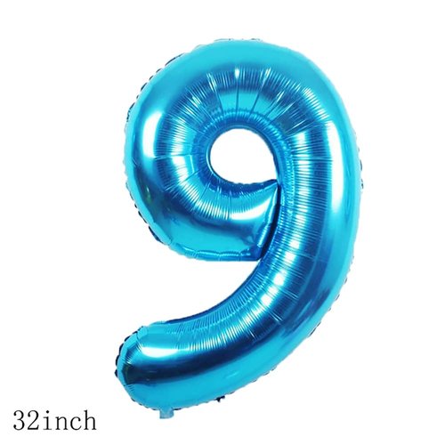 Balloons, 11 pcs Foil Balloons 9 Year Old for 9st Birthday Party Supplies Decoration， Confetti Balloon Kids Party Balloons Birthday Party Supplies 9 Years Old Birthday Balloon for Kids (9th, Blue)