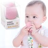 Dinosaur Egg Baby Teething Toy Teether Rattle, Made with 100% Food-Grade Silicone for Infant Boys Girls 2m+ (Pink)