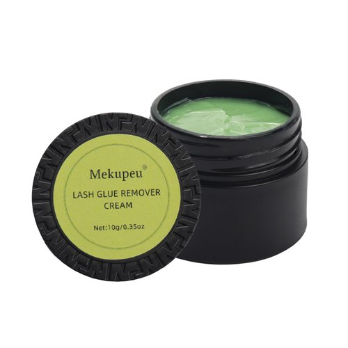 Mekupeu Eyelash Extension Remover Cream Eyelash Adhesive Remover, Low Irritation Cream for Sensitive Skin Professional Eyelash Extensions Dissolves for Salon,10g/0.35Oz (Cantaloupe)