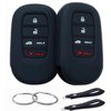 REPROTECTING Silicone Rubber Key Fob Cover Compatible with 2022 2023 2024 Honda Accord Civic CR-V Sport SI EX EX-L Touring (Black/Black, 4 Buttons)