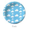 Cemtetnech 40pcs Blue Sky White Clouds Party Supplies ,include 20 Plates, 20 Napkin ,Used for Cartoon Story Birthday Party Decoration, Blue,White