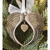 Christmas Ornaments Angel Wings - A Piece of My Heart is in Heaven Ornament for Christmas Tree - Double Sided Memorial Ornament for Loss of Loved One - Luxurious Silk Ribbon & Red Gift Bag