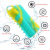 YEALIFE Silicone Body Scrubber, 2 in 1 Body Brush & Hair Scalp Brush for Shower and Bath, Easy Clean, Lathers Well, Stimulating Blood Circulation More Hygienic Than Loofah, Fit Women Men.Camo Green
