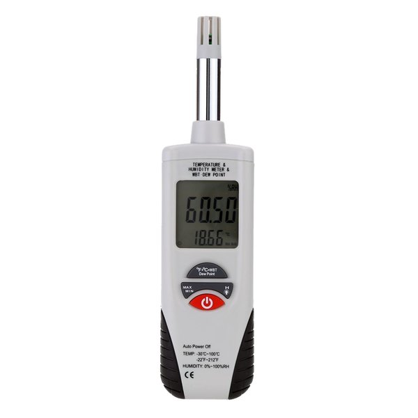 Mengshen Digital Psychrometer - Handheld Backlight Temperature Humidity Meter Gauge with Dew Point and Wet Bulb Temperature - Battery Included, M350