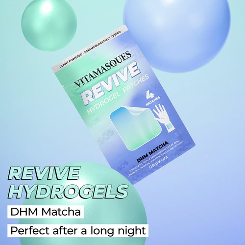 Vitamasques Recovery Patch, Reviveme Wellness Hydrogel Patch (3-Pack) - Revive Vitamin Patches with DHM, Green Tea, Guarana, & Vitamin B1 - Cruelty-Free & Gluten-Free Energy Patches for Adults