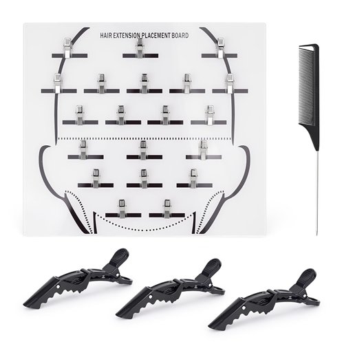 EHDIS Hair Extension Holder, Hair Dye Plate Hair Extension Display Board, Hair Extensions Hanger Carrier Hair Display Holder Rack with Clips with Clip for Salon Tray Cart, Hair Extension Organizer