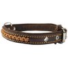 Genuine Leather Braided Dog Collar, Brown 7/8" Wide. Fits 13"-16.5" Neck. Overall Length 18".
