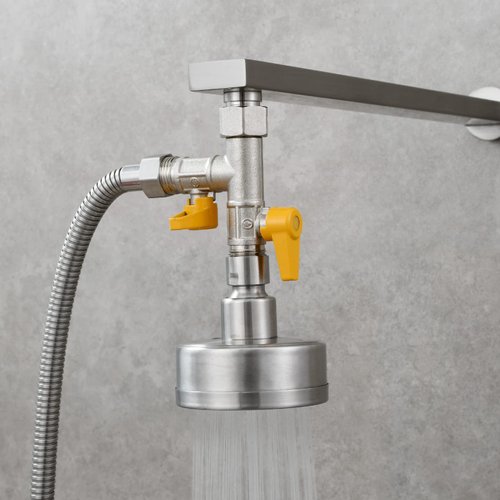 Ciencia Brass Water Diverter 3 Way Shower Diverter Valve T Adapter Shower Head Shut-Off Valve for Showerhead and Shower Hose, DSF009