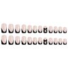Black French Tip Press on Nails Medium Length Square Fake Nails Nude Pink Glossy Full Cover Glue on Nails Coffin Nails Bow Charms Designs Cute False Nails for Women Girls Acrylic Nail Decorations