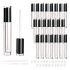 COSIDEA 22 pack empty round 5ml black lip gloss tubes cute lipgloss tube containers with wand wholesale in bulk lip balm container packing (doe foot wand, Black)