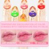 BINGBRUSH Crystal Flower Jelly Color Changing Lipstick,Long Lasting Lip Care Moisturizer Lip Balm Magic Color Change Lip Gloss Lip Tint Stain Matte Makeup Lipstick (02#Rose red flower)