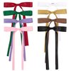8PCS Ribbon Bows knot Hair Clips for Women Girls, Silky Satin Tassel Barrettes With Long Tail, Cute Ponytail Holder Hair Styling Accessories (8 colors Brown)