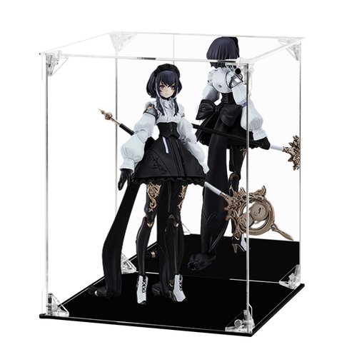 Acrylic Display Case for Collectibles Assemble Clear Dustproof Acrylic Display Box with Mirrored Back, Alternative Glass Case for Action Figures Lego Model Doll Toys Display (8x8x10 inch; 20x20x25 cm)