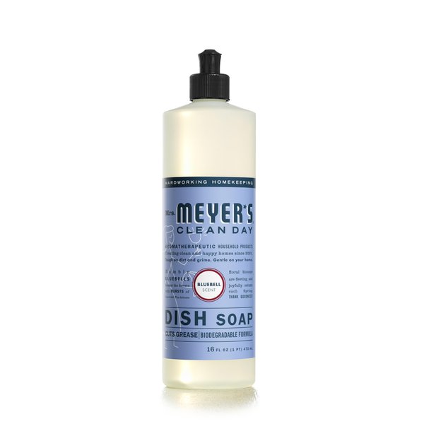 Mrs. Meyer's Clean Day Liquid Dish Soap, Bluebell Scent, 16 Fl Oz bottle (Pack of 1)
