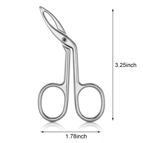 3 Packs Eyebrow Tweezers, Scissors Shaped Eyebrow Straight Tip Tweezers Clip, Flat Tip Tweezers Hair Plucker, Straight Tip Hairgripping Eyebrow (Silver Plated)