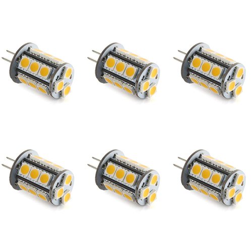 Makergroup T3 G4 Bi-pin LED Light Bulb 12VAC/DC Low Voltage 3Watt Warm White Color 2700K-3000K for Outdoor Landscape Lighting Path Lights, Deck Lights, Step Lights,Paver Lights Pack of 6