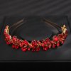 Teyglen Crystal Wedding Hair Crown Bridal Red Rhinestone Tiara Headband Full Blue Black Pink Hair Pieces Handmade Rhinestone Headpieces Hair Accessories for Women Girl Party Prom Birthday (Red)