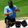 Deekin 2 Pieces Umpire Brush Baseball Home Plate Brush Baseball Umpire Gear with Plastic Handle for Baseball Softball Referee Equipment, Black, 5 x 4.7 x 1.4 Inch