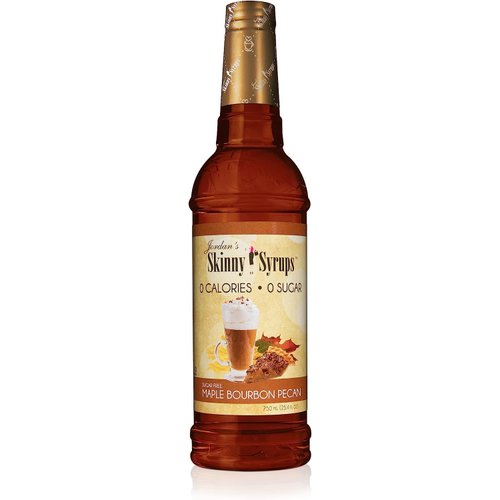 Jordan's Skinny Syrups Sugar Free Coffee Syrup, Maple Bourbon Pecan Flavor Drink Mix, Zero Calorie Flavoring for Chai Latte, Protein Shake, Food and More, Keto Friendly, 25.4 Fl Oz, 1 Pack