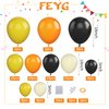 Balloons Garland Kit, Retro Orange Black Yellow Balloon Arch Kit Construction Balloon Arch, Latex Party Balloons for Birthday Wedding Baby Shower Engagement Construction Quarantine Party Decoration