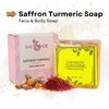 SHE MADE Saffron Turmeric Hand Soap Bar for Face & Body Cleanser (3.5 oz) - Luxurious Natural Cleansing, Smooth Skin Moisturizing - Men and Women Handmade Bath Soap for All Skin Types