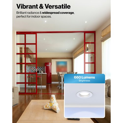 Sunco 4 Pack Retrofit LED Recessed Lighting 4 Inch, 3000K Warm White, Dimmable Can Lights, Baffle Trim, 11W=60W, 660LM, Damp Rated - ETL