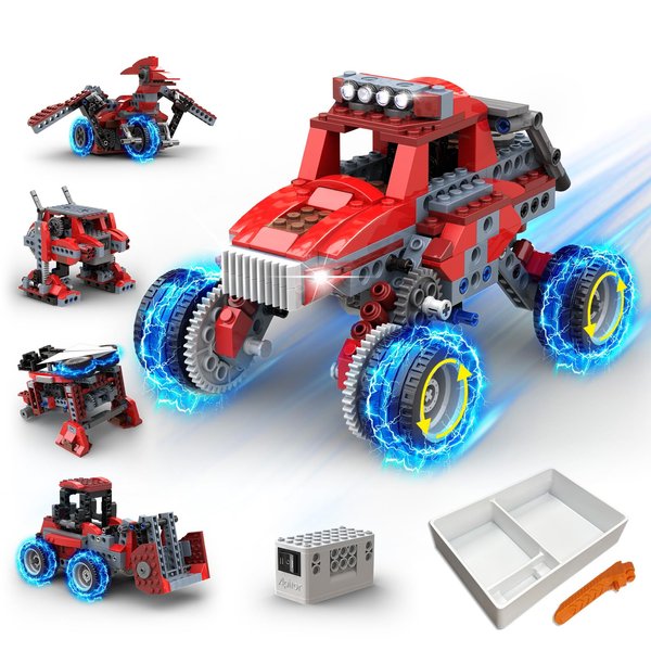 Apitor 8 in 1 STEM Kits for Kids Age 6-8, DIY Electronic Monster Truck Building Kit, STEM Toys for Boys Craft Projects 8-10, Build Robot DIY Activity for Ages 6 7 8 9 10 11 12 + Years