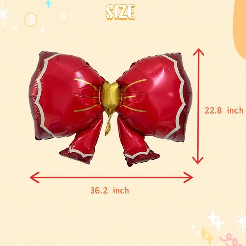PANRRPERS Bow Balloons for Girls Bowtie Helium Balloons Red Bows Gender Reveal Decorations for Birthday Party Wedding Baby Shower Kids Party Decoration (6 Pcs Red Bow)