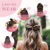 GOO GOO Wire Hair Extensions Real Human Hair, 14inch 75g Chocolate Brown, Invisible Wire Hair Extensions with Transparent, Seamless Fish Line Hairpiece, Straight Remy Hair Extensions