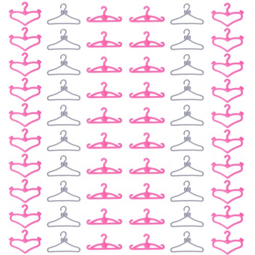 60 Pcs 3 Styles Plastic Dolls Clothes Hangers Toys for 11.5 inch Doll Clothes Gown Dress Outfit Holders Accessories Doll House Decoration