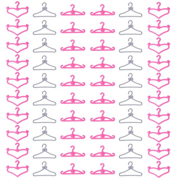 60 Pcs 3 Styles Plastic Dolls Clothes Hangers Toys for 11.5 inch Doll Clothes Gown Dress Outfit Holders Accessories Doll House Decoration
