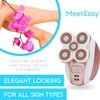 Meeteasy Electric Leg Shaver for Women - Rechargeable Painless Lady Razor for Leg Face Lips Body Underarms Armpit - Female Cordless Bikini Trimmer