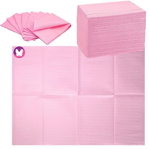 GoLashFun Nail Art Table Mats Disposable Nail Paper Towels,50PCS Pink Waterproof 3 Ply Nail Art Paper 13" X 17" Pads for Nail Table Decoration Kit,Nail Art Accessories