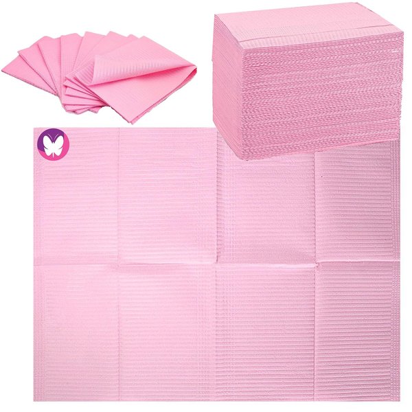 GoLashFun Nail Art Table Mats Disposable Nail Paper Towels,50PCS Pink Waterproof 3 Ply Nail Art Paper 13" X 17" Pads for Nail Table Decoration Kit,Nail Art Accessories