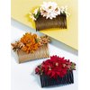Accessher Multicolor Pack of 3 Acrylic Comb Indo Western Fancy Hair Clip/Side Pin/Comb Pin/Jooda Pin Hair Accessories with Cloth Flower for Women's Hair and Girls