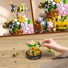 QLT QIAOLETONG Flower Bouquet Building Sets, 588 PCS Animals Flowers Botanical Collection Mini Bricks Building Blocks Toy for Adults, Valentine's Day for Her Mom Women Wife Girlfriend (Bee)