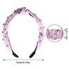 Sucrain 3 Pcs Pearl Knotted Headbands for Women Girls Colorful Jeweled Embellished Gem Faux Pearl Cross Knot Twisted Hairband Turban Headband Hair Accessories(Pink,Blue,Purple)