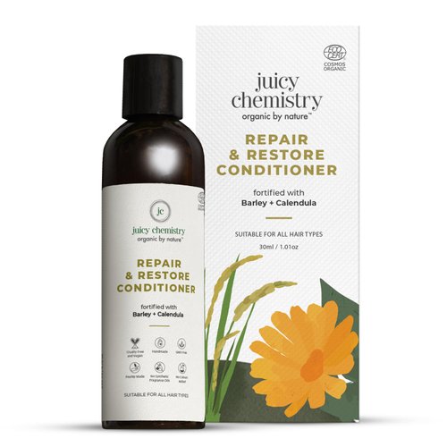 Juicy Chemistry Repair & Restore Conditioner | Organic Hair Conditioner For Soft, Smooth & Manageable Hair | Ecocert Organic For Straight, Wavy & Curly Hair | Cruelty-Free & Vegan 200 ml (Pack Of 1)